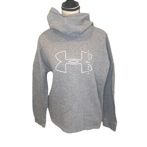 Under Armor Rival Funnel Neck Gray Fleece Hoodie Sweatshirt Women’s Sz M Logo